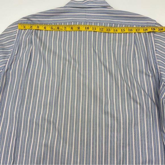 Burberry Blue Striped Button-Up Shirt 16 - 34 - Picture 10 of 16